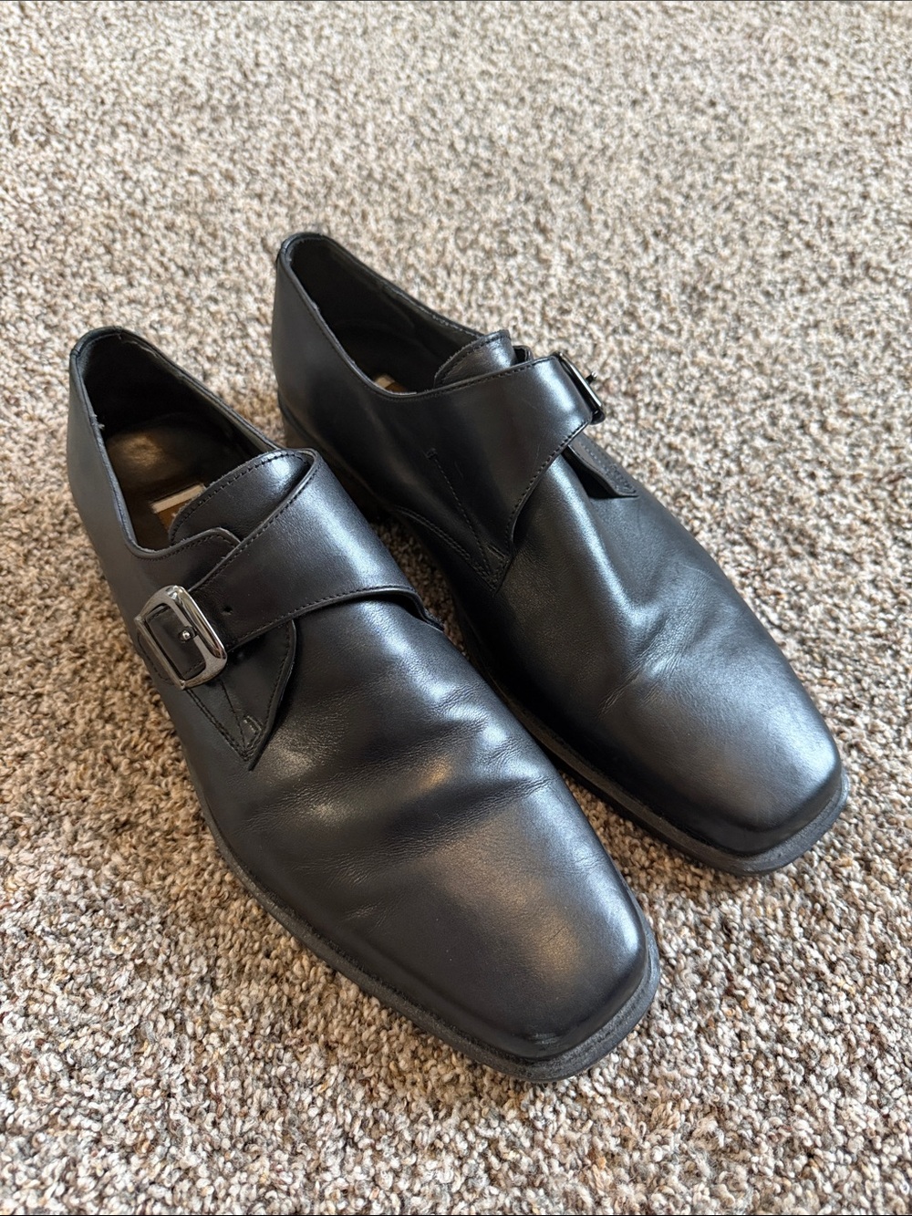 Johnston & Murphy Classic Black Leather Monk Strap Dress Shoes for Men.